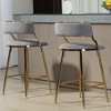 Kumasinova 26'' Counter Height Bar Stools Set of 2, Corduroy Kitchen Island Counter Stool with Back, Versatile Dining Chair with Footrest - 3 of 4