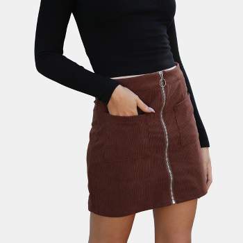 Women's O Ring Zipper Mini Skirt - Cupshe