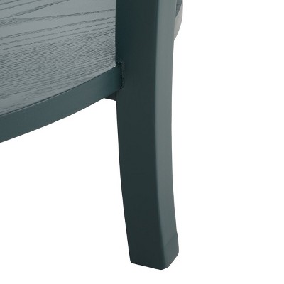 Teal Demilune Wood Console Table with Storage