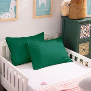 2 Pack 500 Thread Count Cotton Envelope Toddler Pillowcases, Ultra Soft Travel Pillow Cases - NTBAY - 1 of 4
