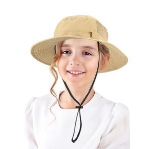 Solaris Todder Girl's Wide Brim Sun Hat, Kid's UPF 50+ Protection Hat for Camping, Hiking, Fishing - 1 of 4