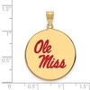 Black Bow Jewelry 14k Yellow Gold Plated Sterling Silver Mississippi Rebels NCAA Extra Large Pendant - 2 of 3
