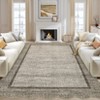 Nasitip Scalloped Area Rugs Non Slip Soft Low Pile Modern Bordered Accent Rugs Washable Farmhouse Indoor Carpet for Living Room Bedroom - 2 of 4