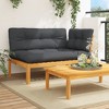 vidaXL Patio Pallet Corner Sofa with Cushions - Solid Acacia Wood, Anthracite, Modular Design for Garden/Patio/Terrace - 2 of 4