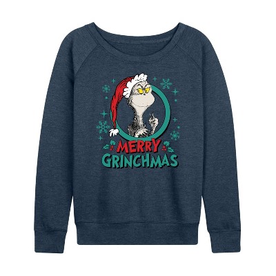 Women's - Dr. Seuss -  Lightweight French Terry Wide Neck Long Sleeve Shirt