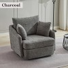 Hrinhom 40.6" W Modern Swivel Accent Chair With Pillows,Chenille Upholstered Swivel Sofa Chair - 2 of 4