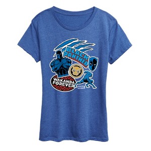 Women's - Marvel - Black Panther Wakanda Forever Sticker Short Sleeve Graphic T-Shirt - 1 of 4