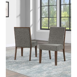 Asian Hardwood Solids and Engineered Wood Chair (Set of 2) with Framed Wooden Back, Checkerboard Stitched Back, Solid Wood Legs, Kiln-Dried Wood - 1 of 4
