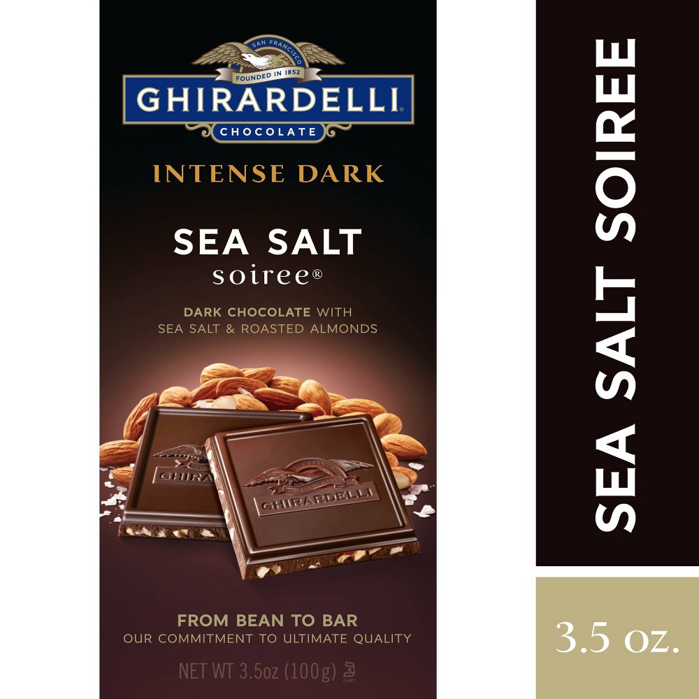 UPC 747599611759 product image for Ghirardelli Intense Dark Chocolate w/ Sea Salt and Roasted Almond Bar - 3.5oz | upcitemdb.com