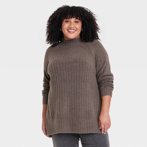 Women's Cozy Mock Neck Tunic Sweater - Ava & Viv™ : Target