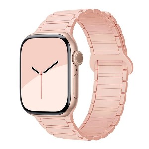 HTUTWOO Magnetic Silicone Compatible with Apple Watch Band Ultra 2 ＆Ultra 49mm 46mm 45mm 44mm 42mm 41mm 38mm for Woen men - 1 of 4