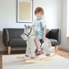 Mshliw Plush Kids Rocking Horse for Toddlers Age 3-5, Ride-On Animal Toy with Wooden Rocker Base, Handlebars & Neighing Sounds, Halloween gift - 3 of 4