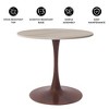 LeisureMod Bristol 27" Round Dining Table with Sintered Stone Top and Cherry Steel Pedestal Base for Modern Kitchen and Dining Room - 3 of 4