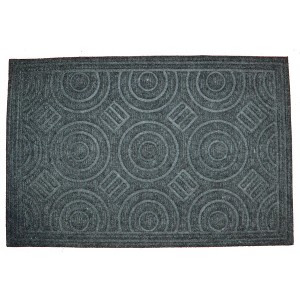 HomeRoots 16" X 27" Gray Synthetic Fiber Abstract Outdoor Door Mat - 1 of 4