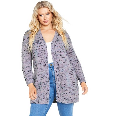 Avenue Women's Plus Size Lia Popcorn Cardigan
