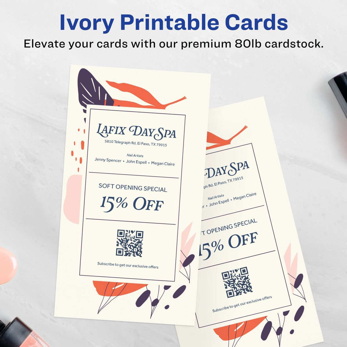 Avery 6" x 11" Rectangle, Matte Ivory Postcards - thumbnail 2