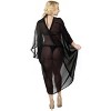 LA LEELA Women's Beach Cover up Holiday Solid Casual One Size Black Solid - 2 of 4