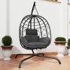 Outdoor Hanging Hammock Chair with Cushion,Foldable PE Rattan Patio Swing Chair,Weather-Resistant Egg Chair for Living Room-Koiai - 2 of 4