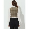 Allegra K Women's Plaid Vintage Steampunk Waistcoat Suit Vest - 4 of 4
