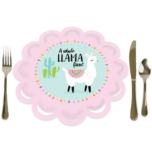 Big Dot of Happiness Whole Llama Fun - Llama Fiesta Baby Shower or Birthday Party Round Table Decorations - Paper Chargers - Place Setting For 12 - 1 of 4