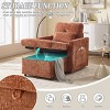Multifunctional Chenille Chaise Lounge Recliner with Hidden Storage, Adjustable Phone Holder & Side Pockets for Small Spaces-3irtyhousy - 2 of 4