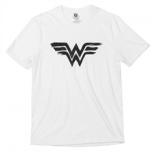 Adult Wonder Woman Black Paint Logo T-Shirt - 1 of 2