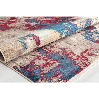 Liquid Gold Abstract Multicolor Rectangular Area Rug, 5' x 7'