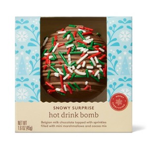 Christmas Hot Chocolate Drink Bomb - Belgian Milk Chocolate Topped with Sprinkles - 1.6oz/1ct - Favorite Day™ - 1 of 4