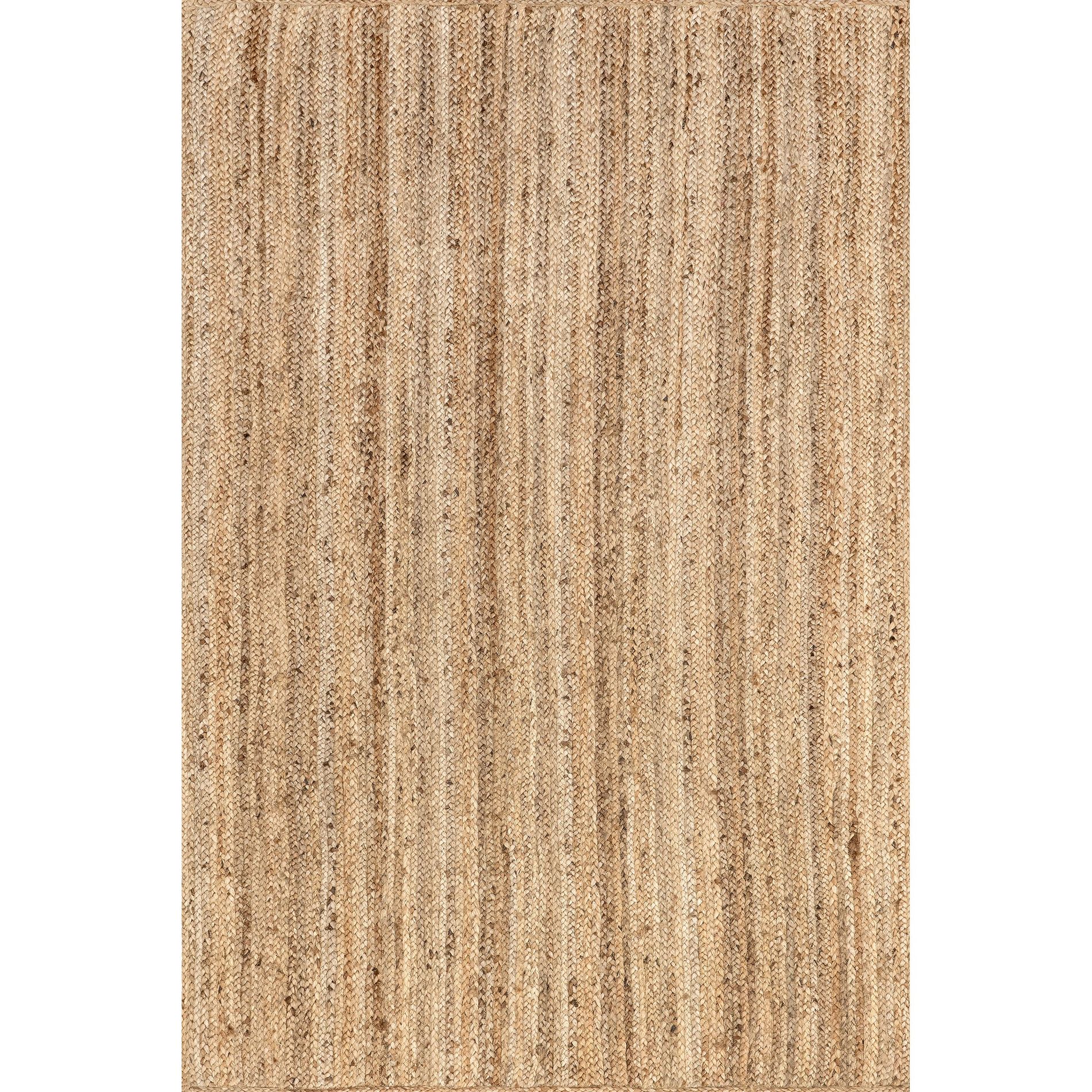 Nuloom 4x6 Rigo Jute Hand Woven Indoor Area Rug, Natural, Solid Farmhouse Design, Natural Fiber Bedroom, Living Room, Kitchen,