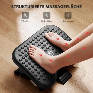 Adjustable Desk Footrest, Foot Rest for Under Desk at Work with Massage, Adjustable Foot Stool with 3 Height Position  30 Degree Tilt Angle Adjustment - 1 of 4