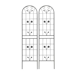 Lirago Black 2 pieces Weatherproof Multi-functional Outdoor Screen-Laser-Cut Galvanized Steel Panel 86.61"Hx19.68"Wx0.51"D - 1 of 4