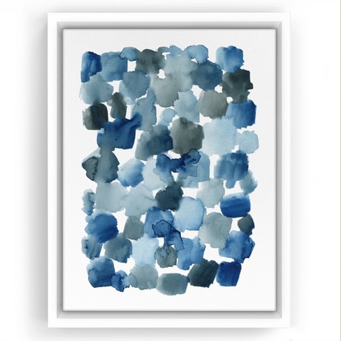 Americanflat - 20x30 Floating Canvas White - Abstract Spots Blue