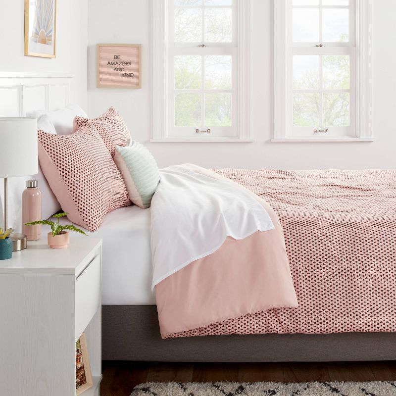 Strawberry Print Reversible Microfiber Comforter & Sheet Set Light Pink - Room Essentials™, 2 of 11