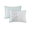 Sapphtopaz Comforter Set 6 Piece Bedding Set Floral Style Leaf Embroidered Reversible Quilt with Throw Pillows - 2 of 4