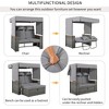 2-Piece Outdoor Rattan Daybed, Outdoor Bed with 5 Positions, Outdoor Loveseat Patio Sofa with Bench Lounge Roof Set and Cushions - 3 of 4