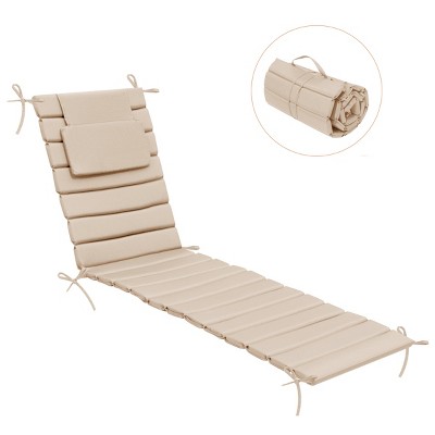 Crestlive Products 80 inch Patio Chaise Lounge Chairs Cushion 22D Sponge 220gsm Polyester Fabric