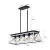 VYNXARIA 32" Black and White Industrial 5-Light Pendant Chandelier,Modern Metal Cage Design (No Bulbs) - 4 of 4