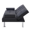 67" Multi-functional Leather Folding Sofa Bed With Coffee Table, Upholstered Loveseat With Adjustable Backrest - 4 of 4