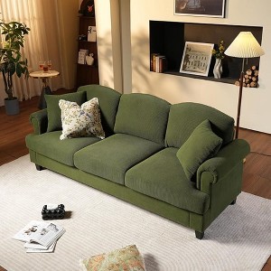 XIZZI 3 Seater Sofa Couch with Deep Seats, Modern Upholstered Sofa with Armrests, Comfy Couches for Living Room, Bedroom and Office - 1 of 4