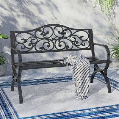 Captiva Designs Two Seat Cast Steel Garden Bench