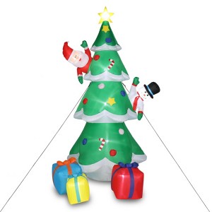 ChicFurnit Inflatable Holiday Decorations Santa Snowman Christmas Tree Blow Up Display for Outdoor Celebration, Multicolored, 96.06"*40.16"*59.06" - 1 of 4