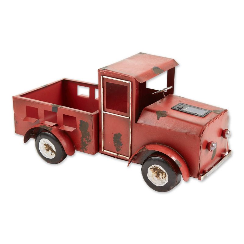 Zings &#38; Thingz 13&#34; Wide Truck Solar Light Iron Novelty Planter Red, 3 of 8