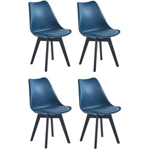 Nordlys Set of 4 Wood and Polypropylene Dining Chairs Modern Design Style Upholstery Dining Room - 1 of 4