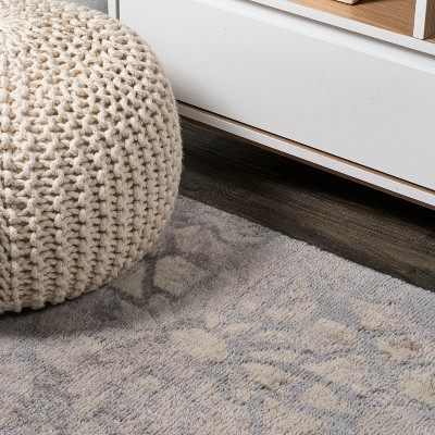 Roma Gray Geometric Tile Synthetic Area Rug