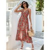 Dresses for Women Vintage Floral Print Closed Waist Mid Length Sundress - 4 of 4