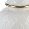 Sagebrook Home 20" Temple Jar with Lid - Ceramic White and Gold Rope Lined Decorative Stoneware for Home, Office, Gift Idea - 4 of 4