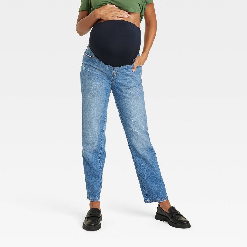 Over Belly 90's Straight Maternity Jeans - Isabel Maternity by Ingrid & Isabel™, 1 of 6