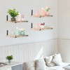 Unique Bargains Bathroom Bedroom Living Room Kitchen Wall Mounted Wood Floating Shelves 15.7" x 5.9" 4 Pcs - 4 of 4