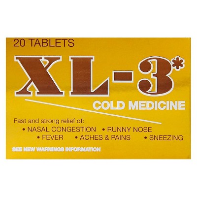 XL-3 Cold Medicine Tablets - 20ct