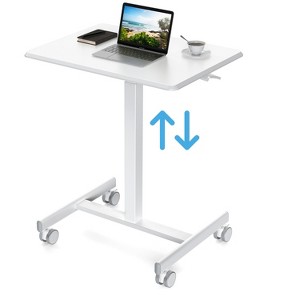 Musment Table Height Adjustable Mobile Laptop Cart, Ergonomic Standing Desk Rolling Workstation Podium Stand from 28" to 42" Tall - 1 of 4